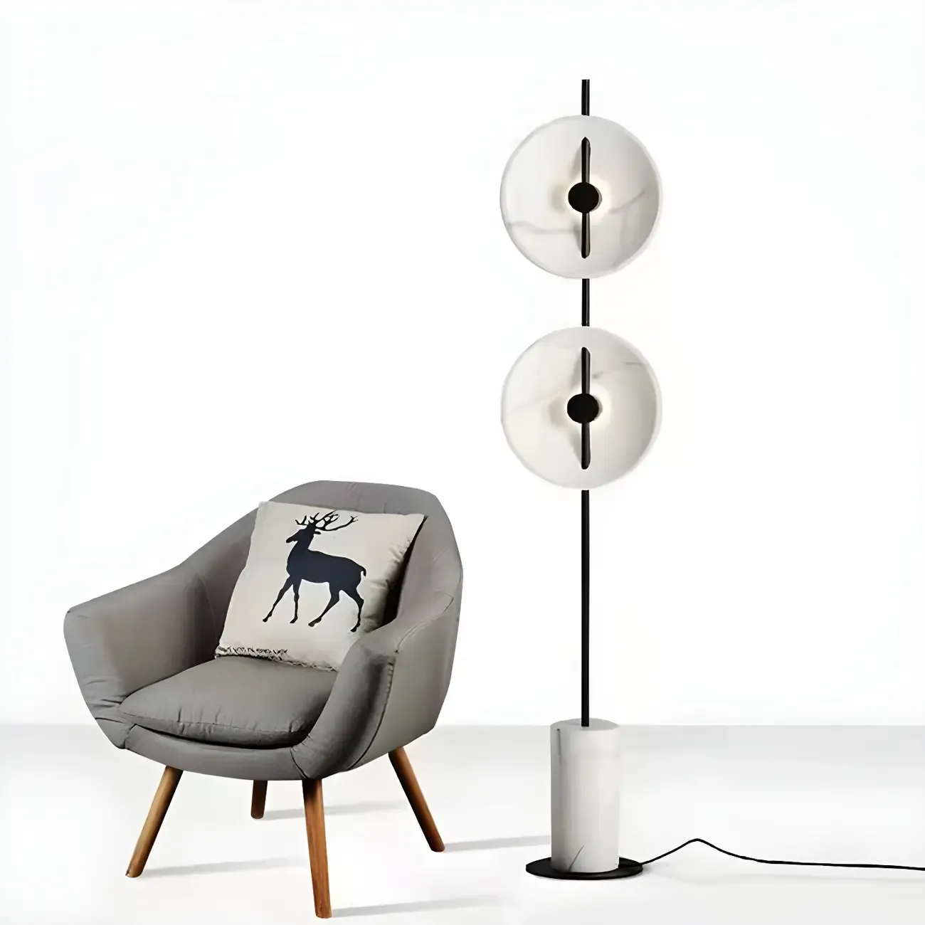 2-Light Tall LED Floor Lamp with Warm Light for Living Areas Image - 7