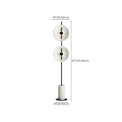 2-Light Tall LED Floor Lamp with Warm Light for Living Areas #size