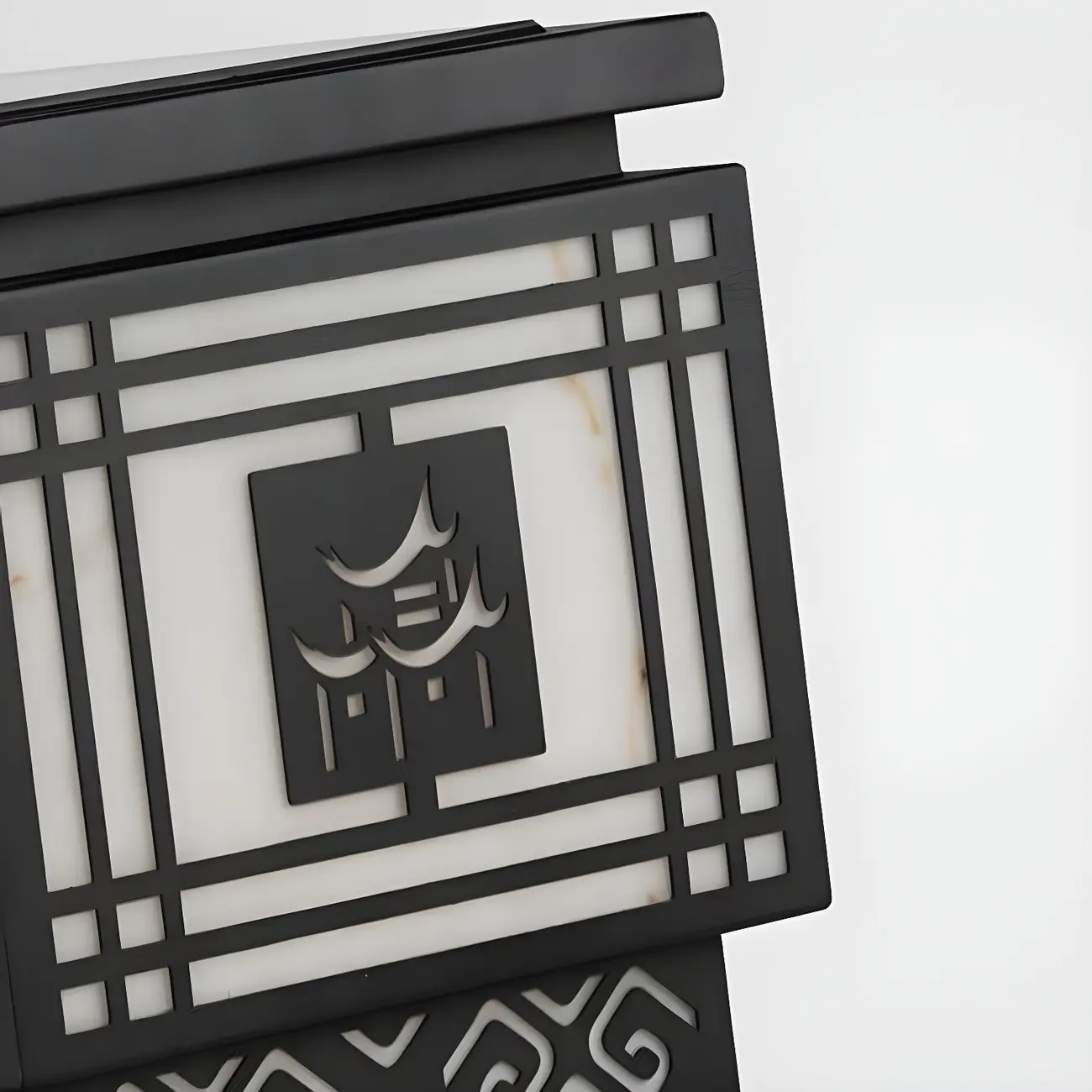 Oriental Black Silhouette LED Solar Outdoor Post Lights | homeyfad