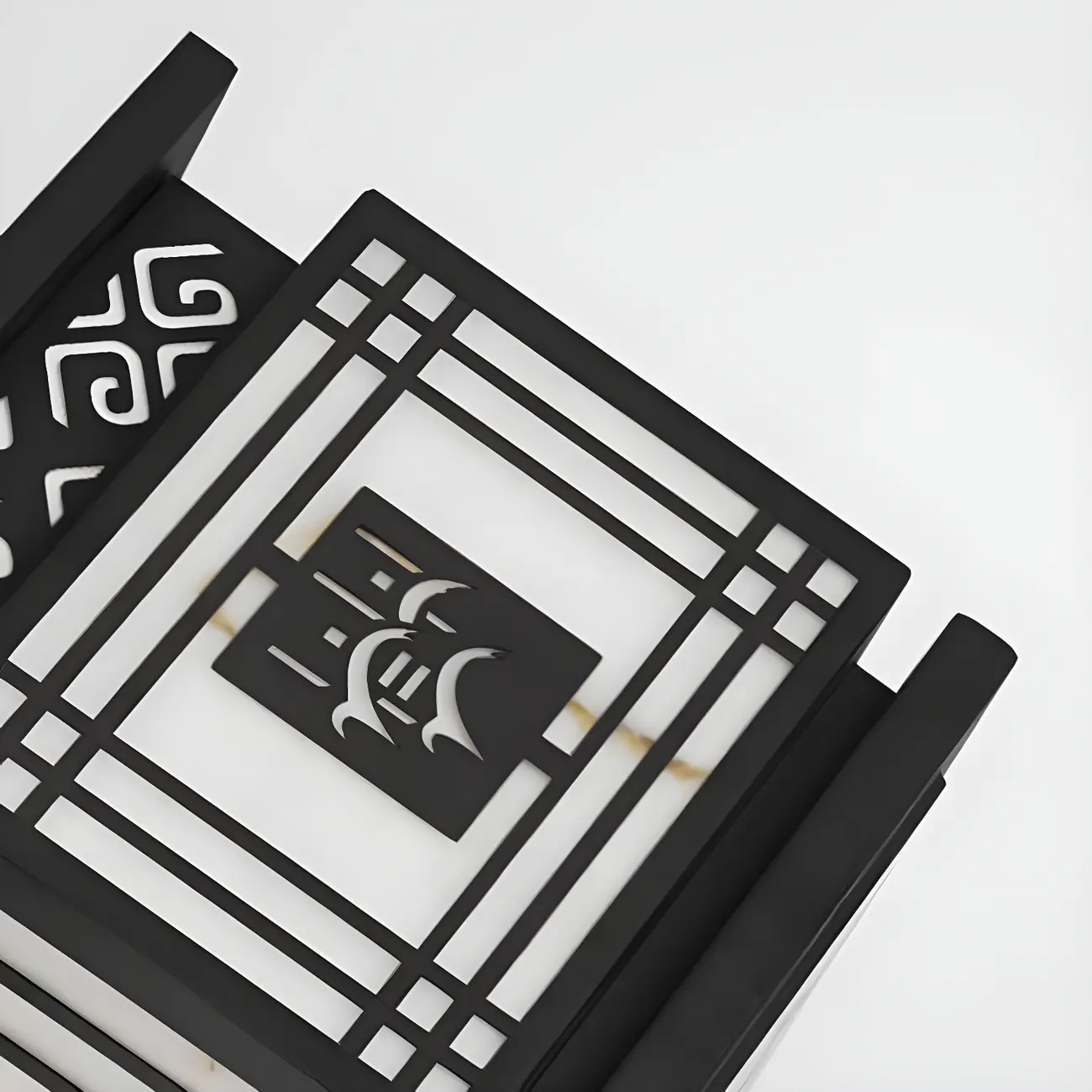 Oriental Black Silhouette LED Solar Outdoor Post Lights | homeyfad