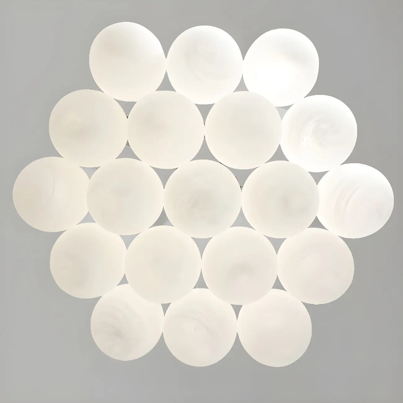 Adjustable White Glass Cluster Sphere Chandelier Modern Elegant Image - 13 | homeyfad