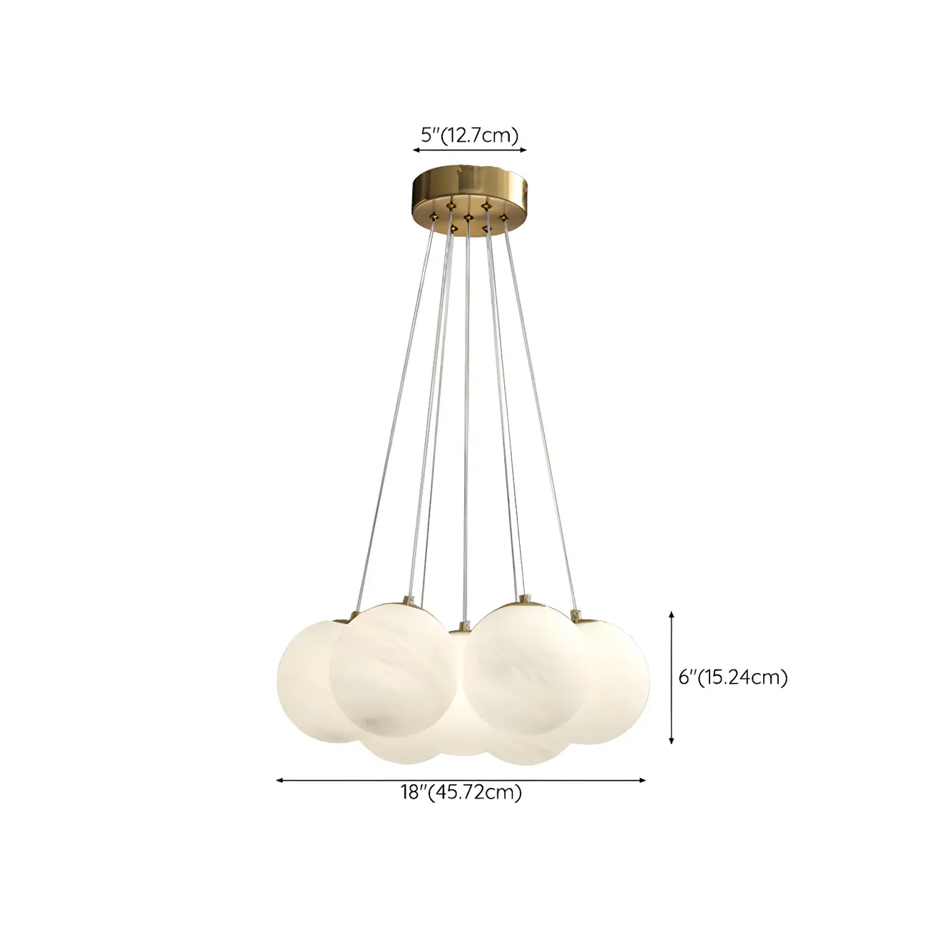 Adjustable White Glass Cluster Sphere Chandelier Modern Elegant #size | homeyfad