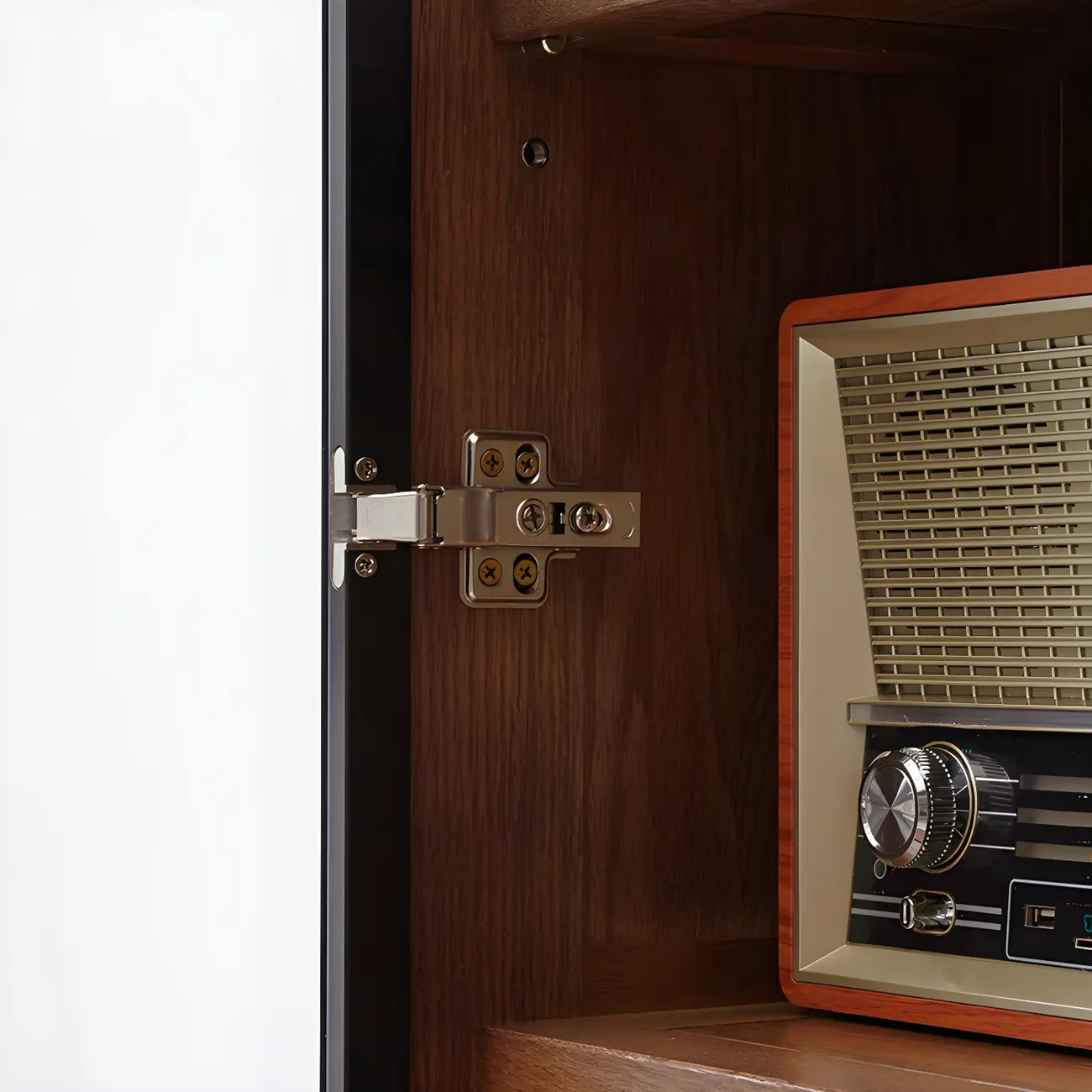 Adjustable Shelves Glass Solid Wood Display Wine Cabinet Image - 12 | homeyfad