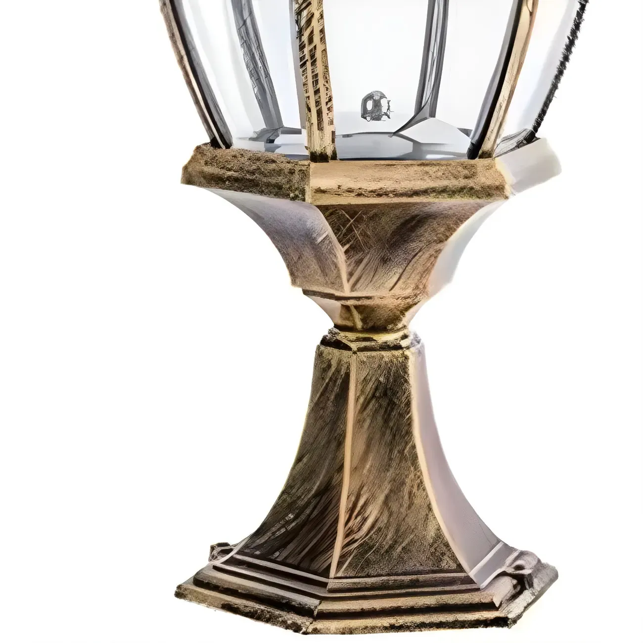 Black and Bronze Metal Retro Solar Post Cap Light Image - 8