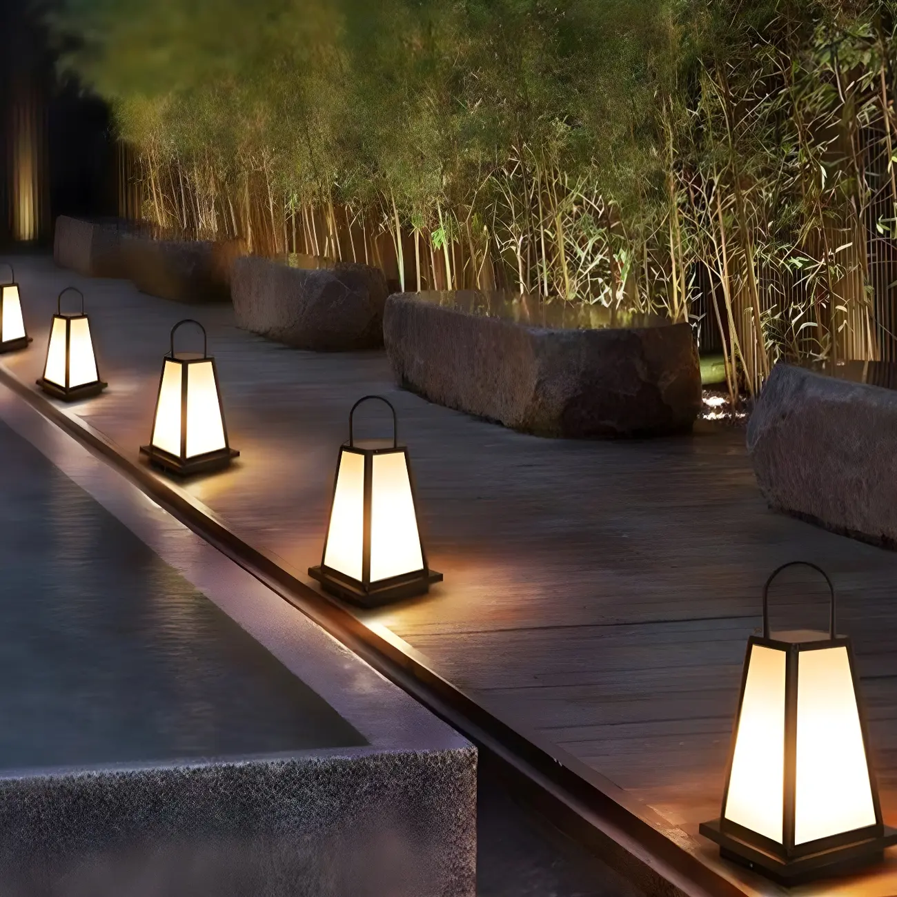 Black Metal Conical Post Cap Light with Handle Image - 3 | homeyfad