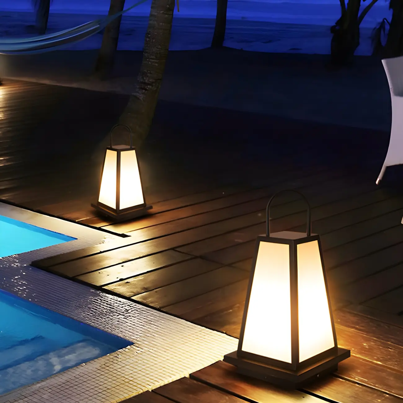 Black Metal Conical Post Cap Light with Handle Image - 2 | homeyfad