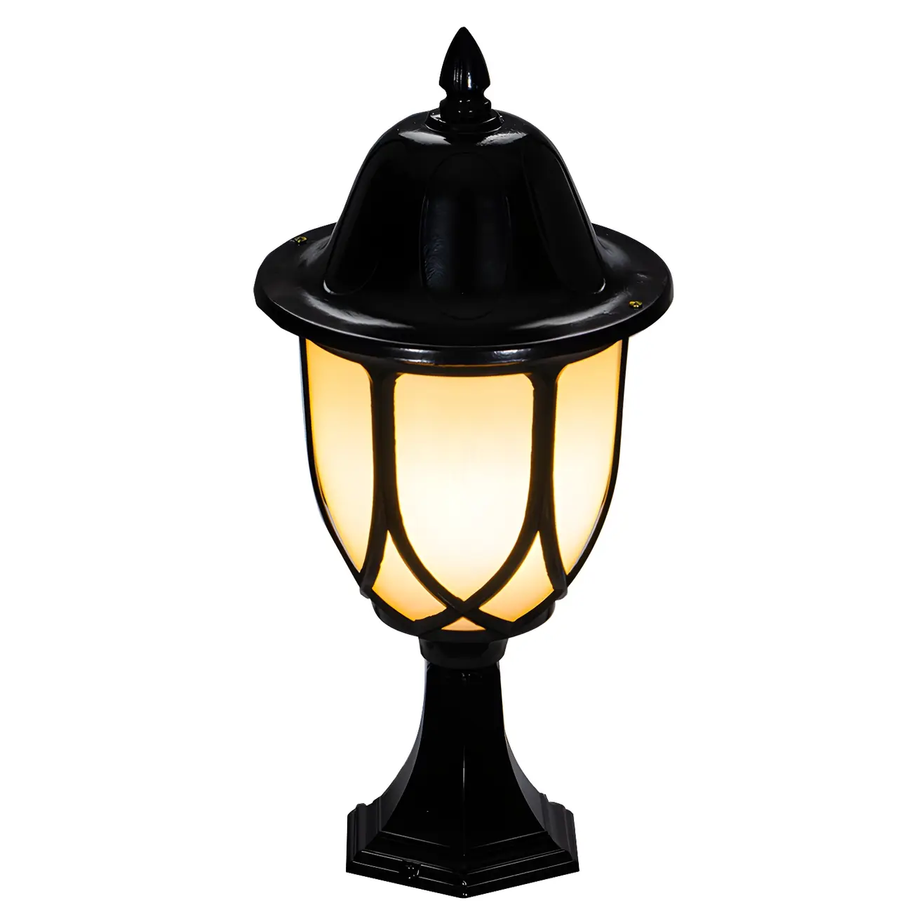 Retro Metal Black Glass Outdoor Post Lights Image - 6 | homeyfad