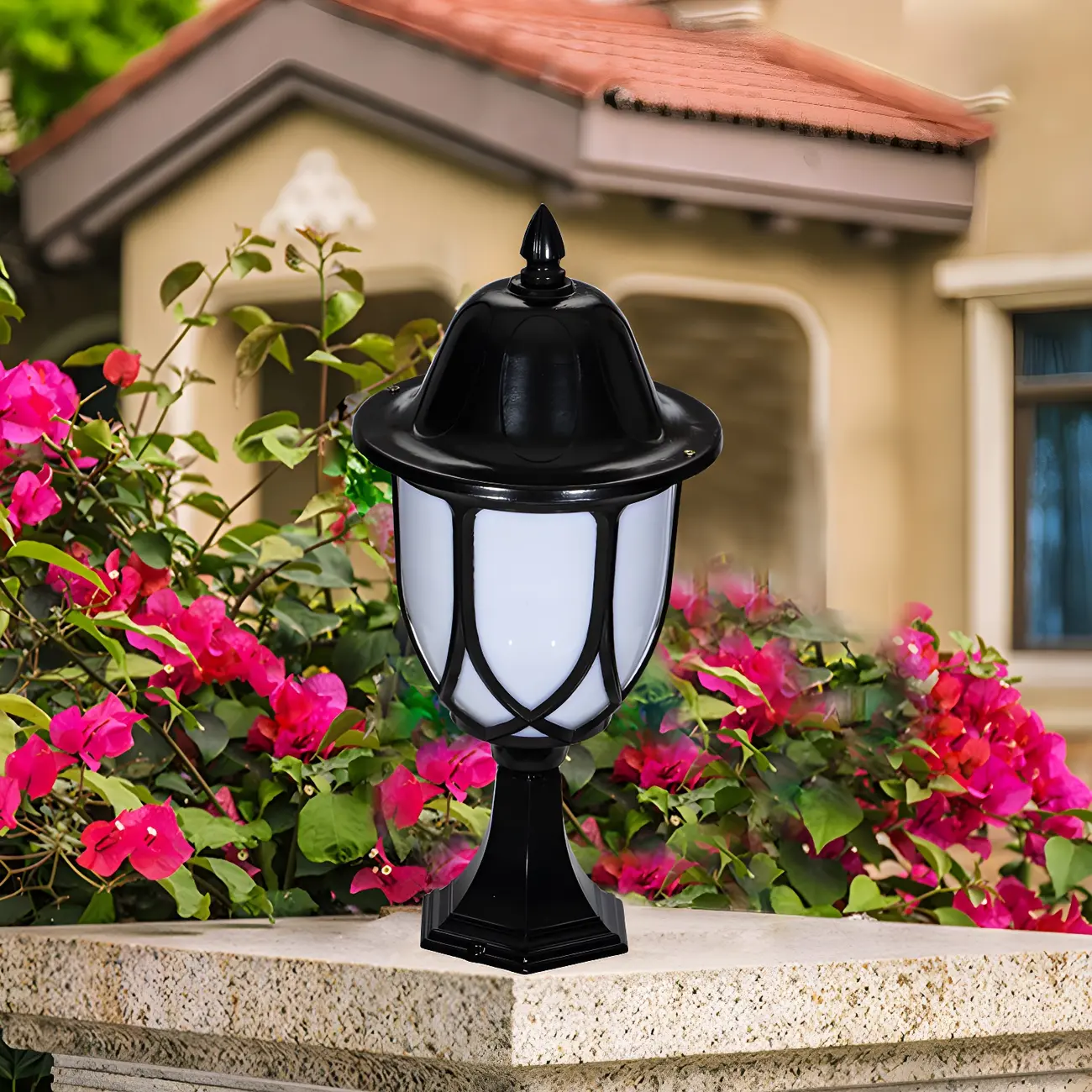 Retro Metal Black Glass Outdoor Post Lights Image - 11 | homeyfad