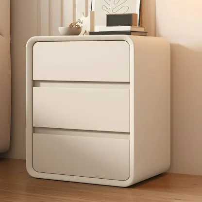Scandinavian Wood Narrow Bedside Cabinet Image - 2