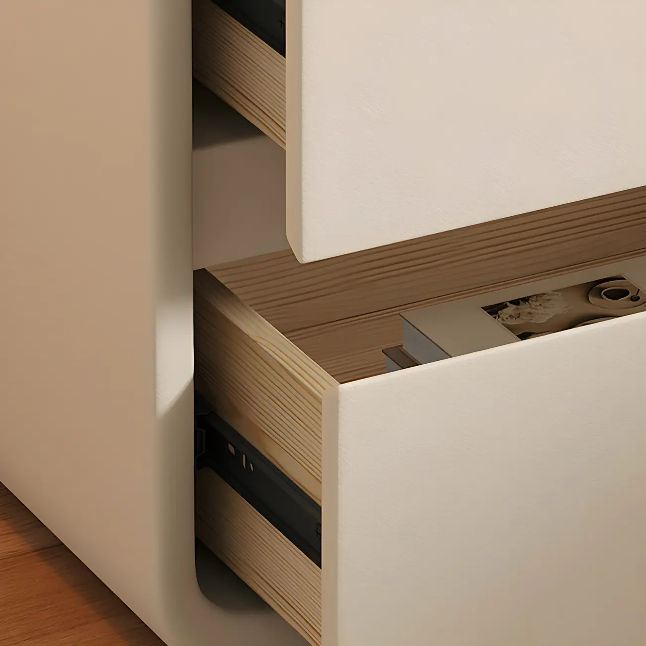 Scandinavian Wood Narrow Bedside Cabinet Image - 6 | homeyfad