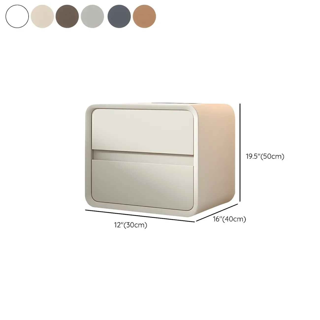 Scandinavian Wood Narrow Bedside Cabinet #size