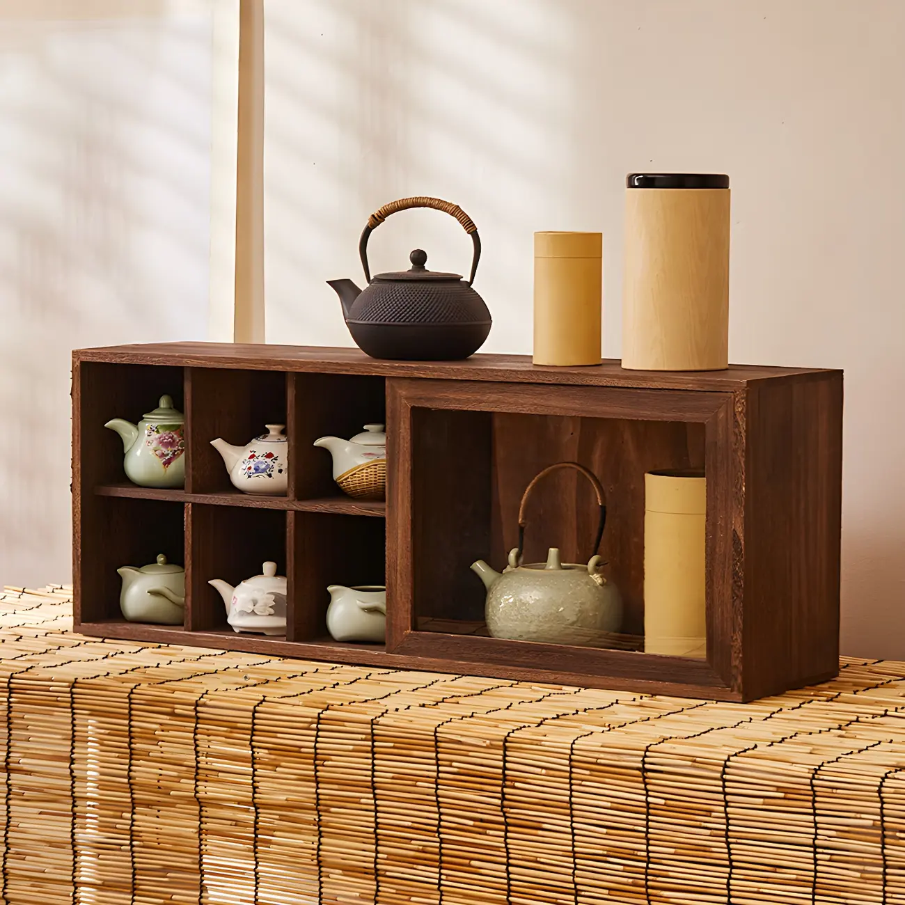 Classic Wooden Wall-Mounted Display Cabinet for Collectibles Image - 1 | homeyfad