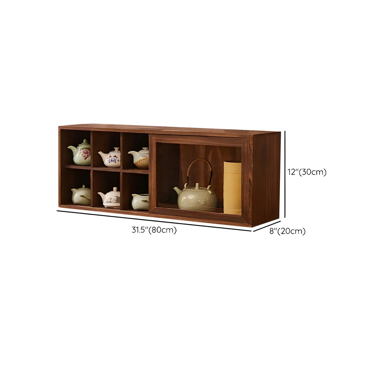 Classic Wooden Wall-Mounted Display Cabinet for Collectibles #size | homeyfad
