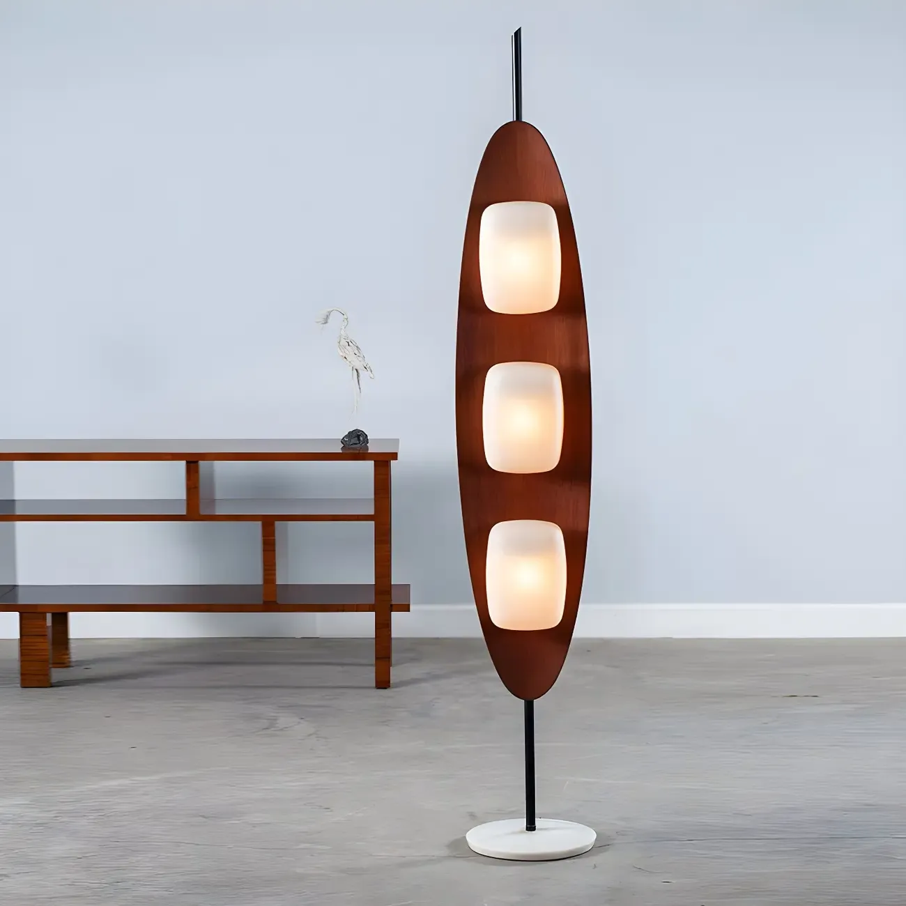 63" Mid-Century Modern 3-Light Integrated LED Floor Lamp  | HomeyFad
