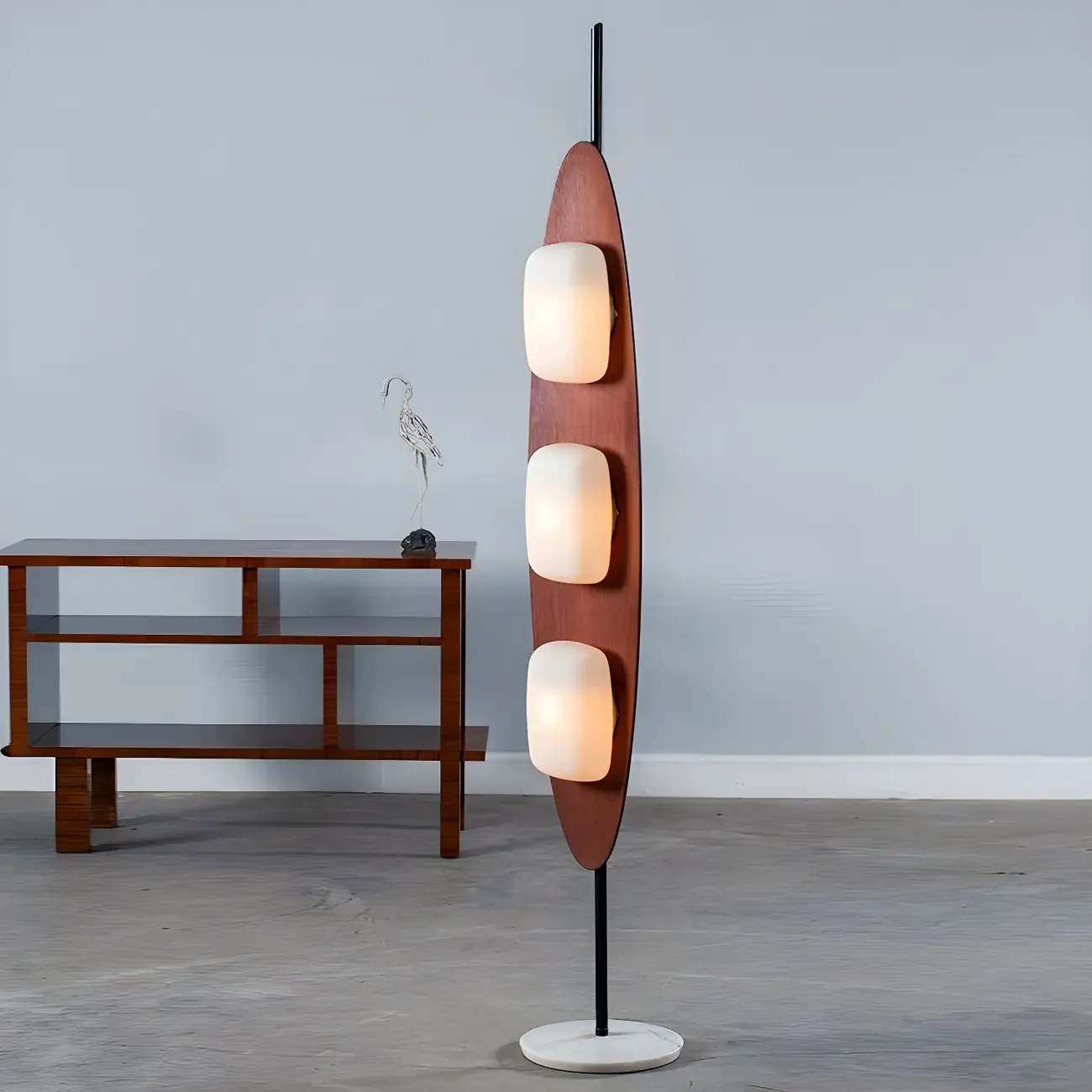 63" Mid-Century Modern 3-Light Integrated LED Floor Lamp  Image - 2