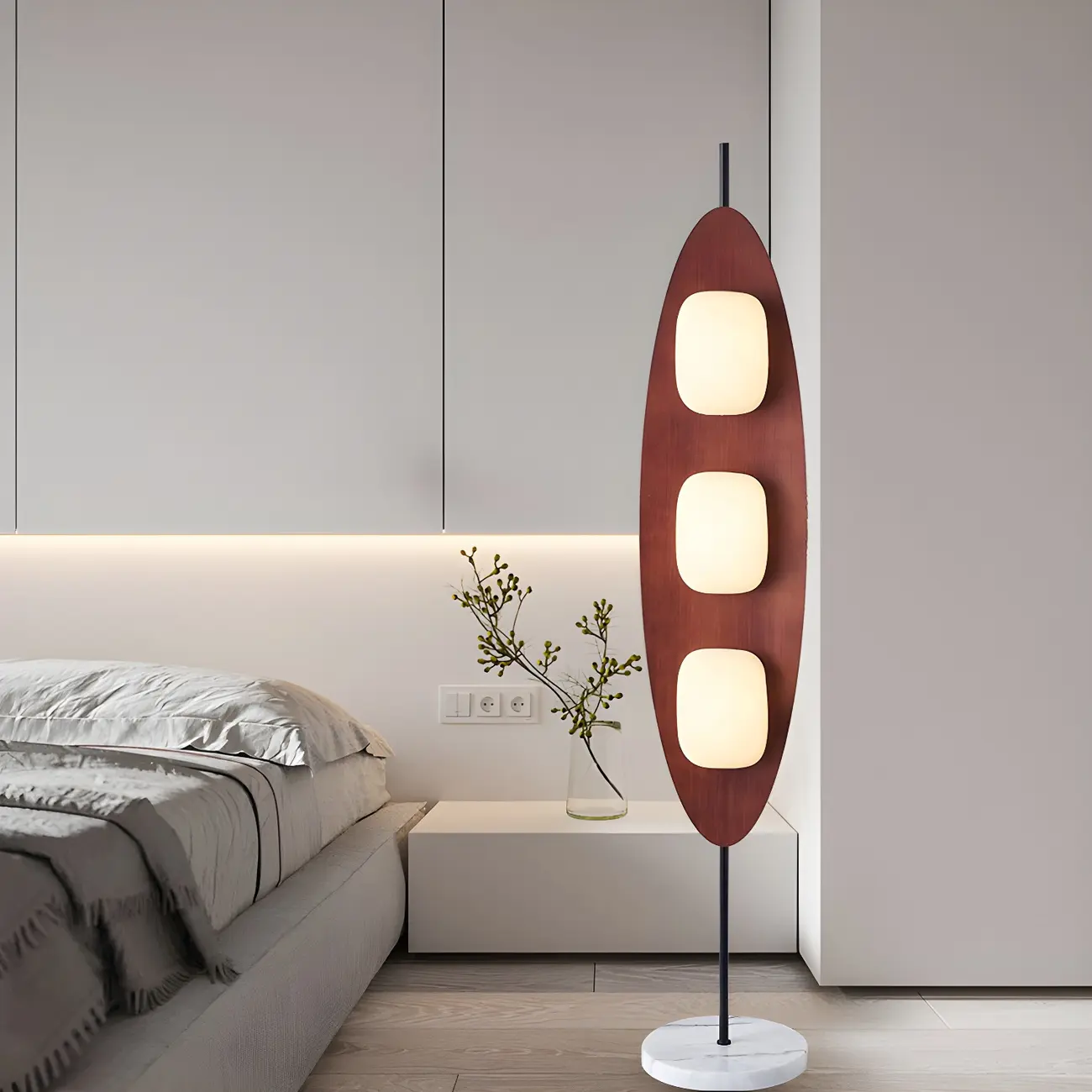 63" Mid-Century Modern 3-Light Integrated LED Floor Lamp  Image - 3 | homeyfad