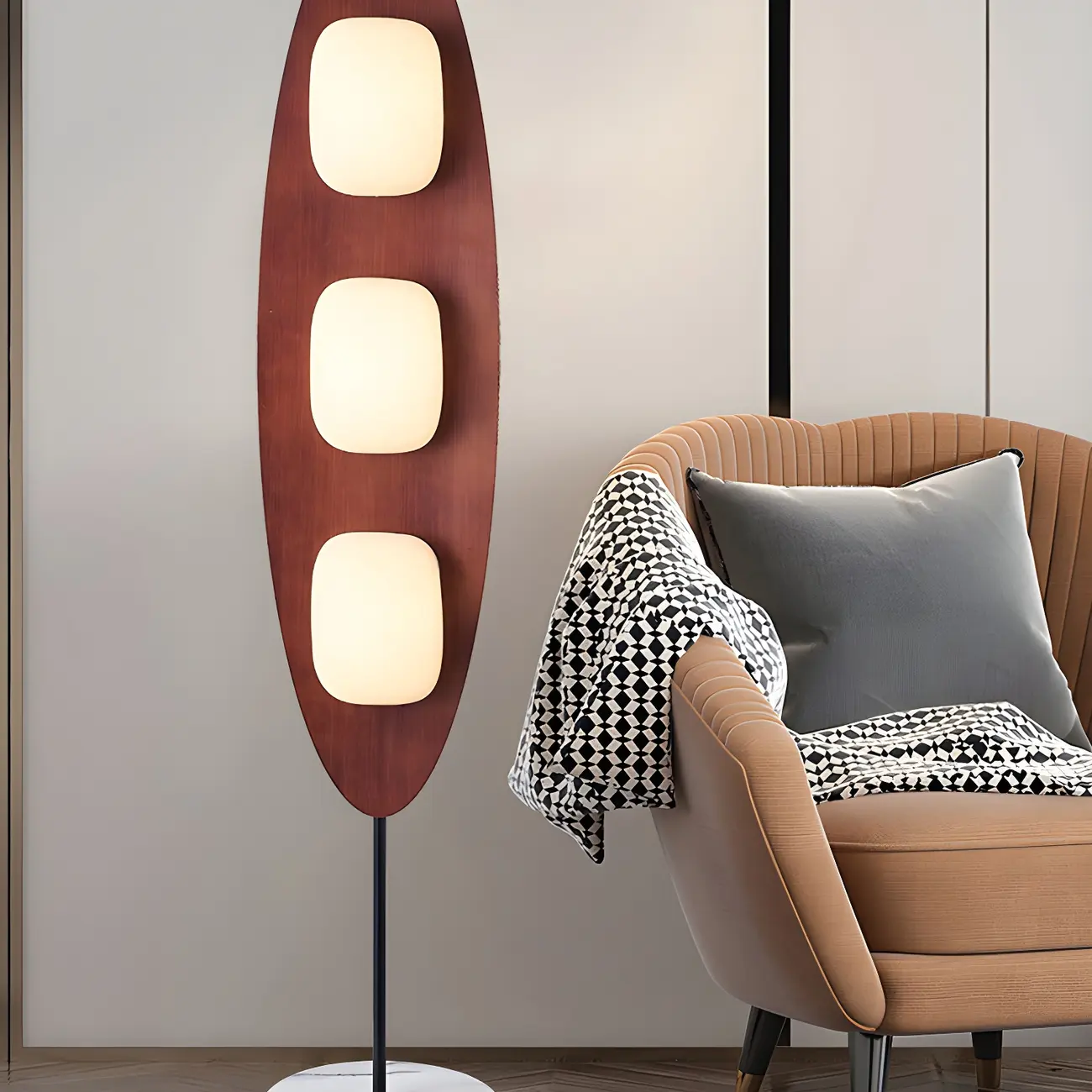 63" Mid-Century Modern 3-Light Integrated LED Floor Lamp  Image - 4 | homeyfad