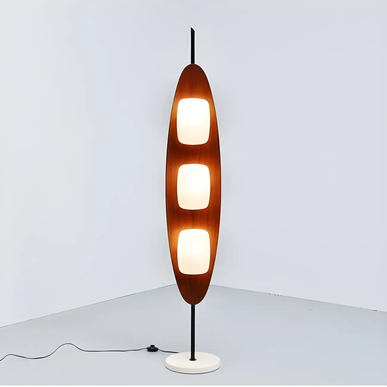 63" Mid-Century Modern 3-Light Integrated LED Floor Lamp  Image - 12
