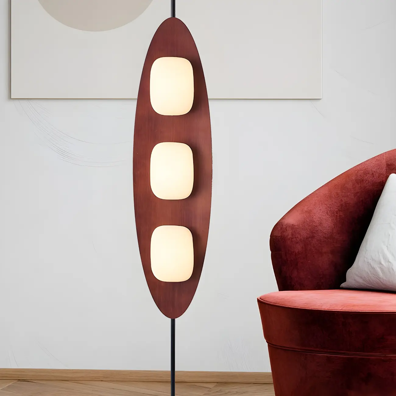 63" Mid-Century Modern 3-Light Integrated LED Floor Lamp  Image - 11 | homeyfad