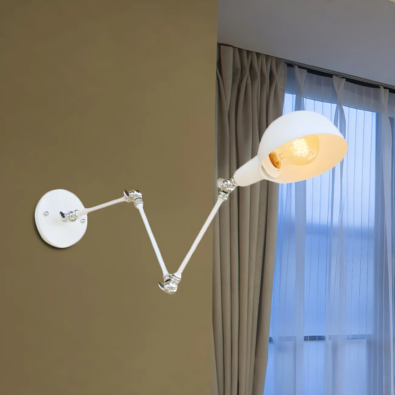 Modern Swing Arm Metal Wall Light for Study Room Image - 14 | homeyfad