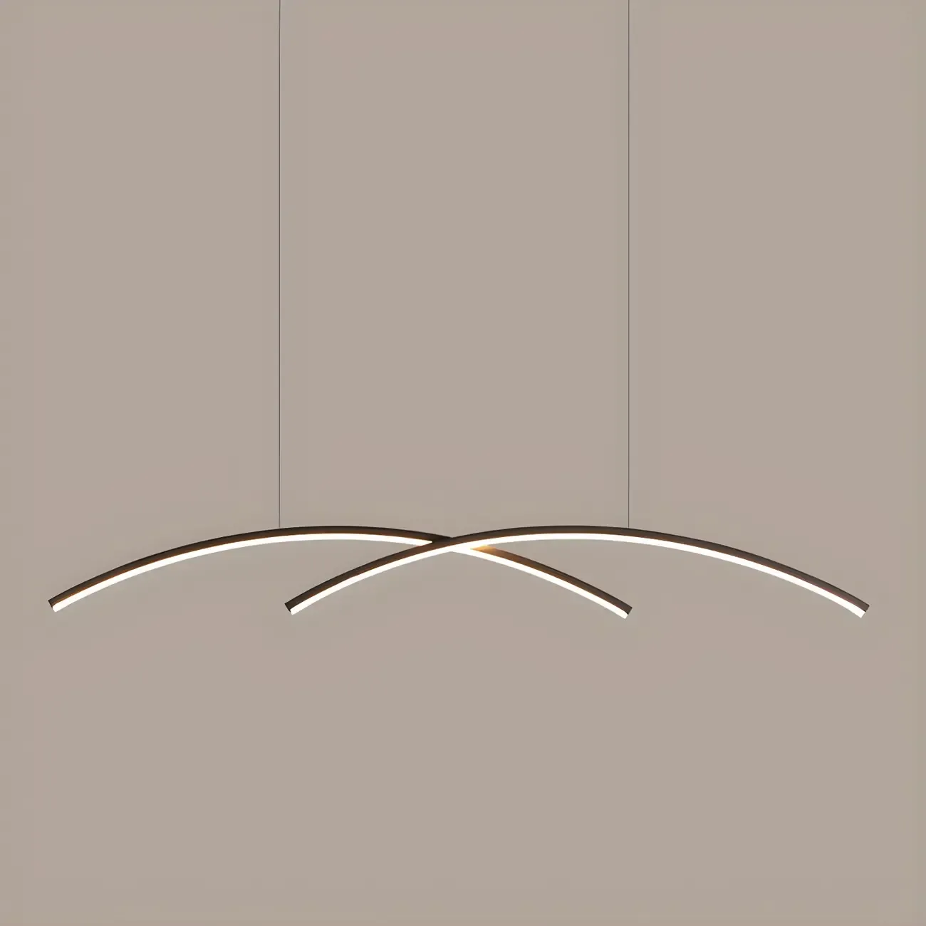 Simple Modern Black/Gold Linear Island Pendant Light Image - 5