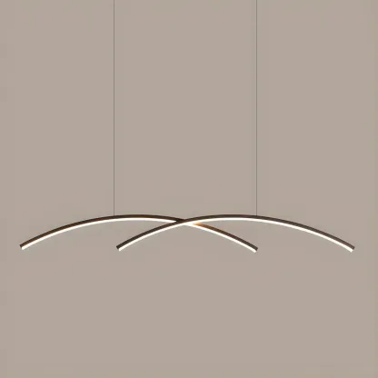 Simple Modern Black/Gold Linear Island Pendant Light Image - 5