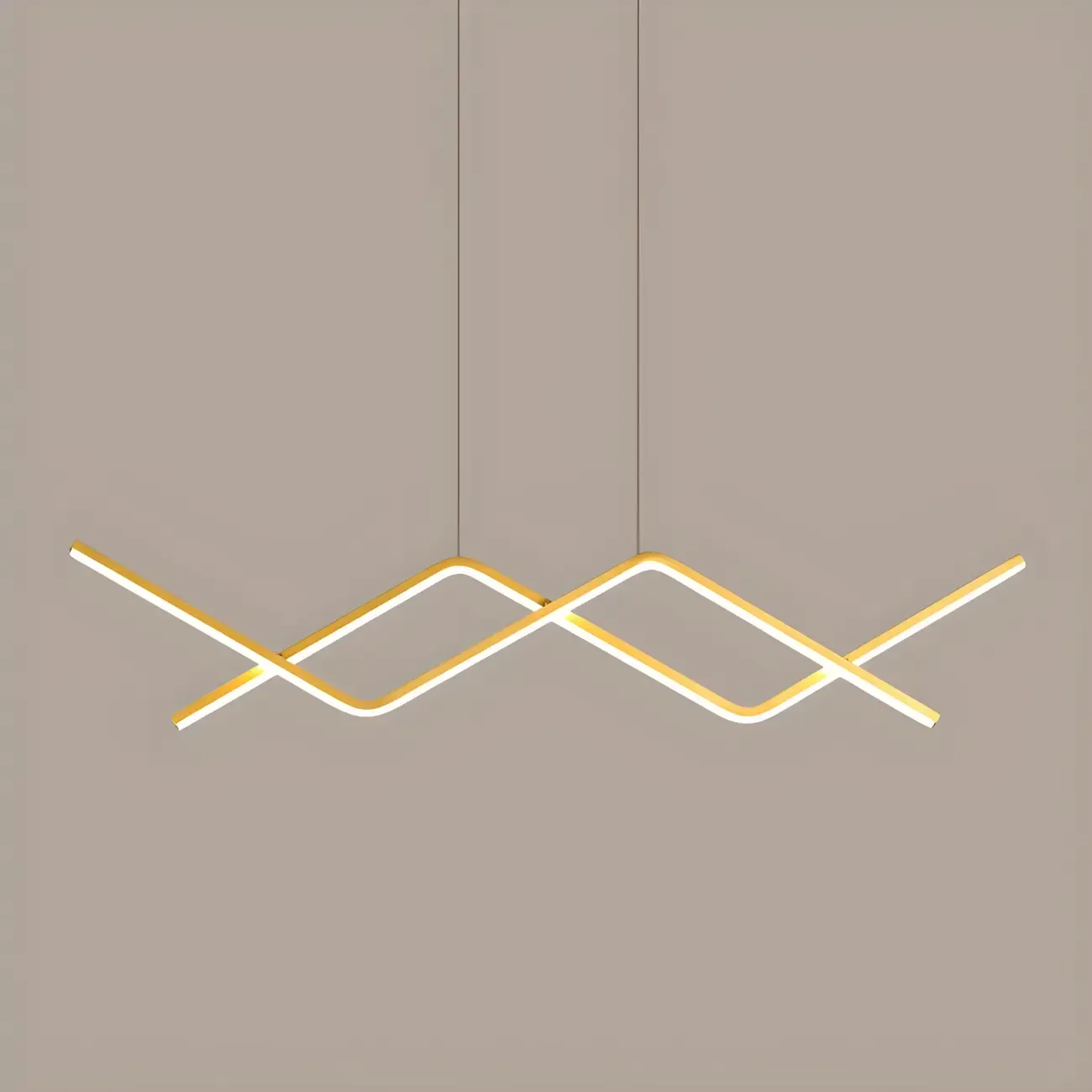 Simple Modern Black/Gold Linear Island Pendant Light Image - 6