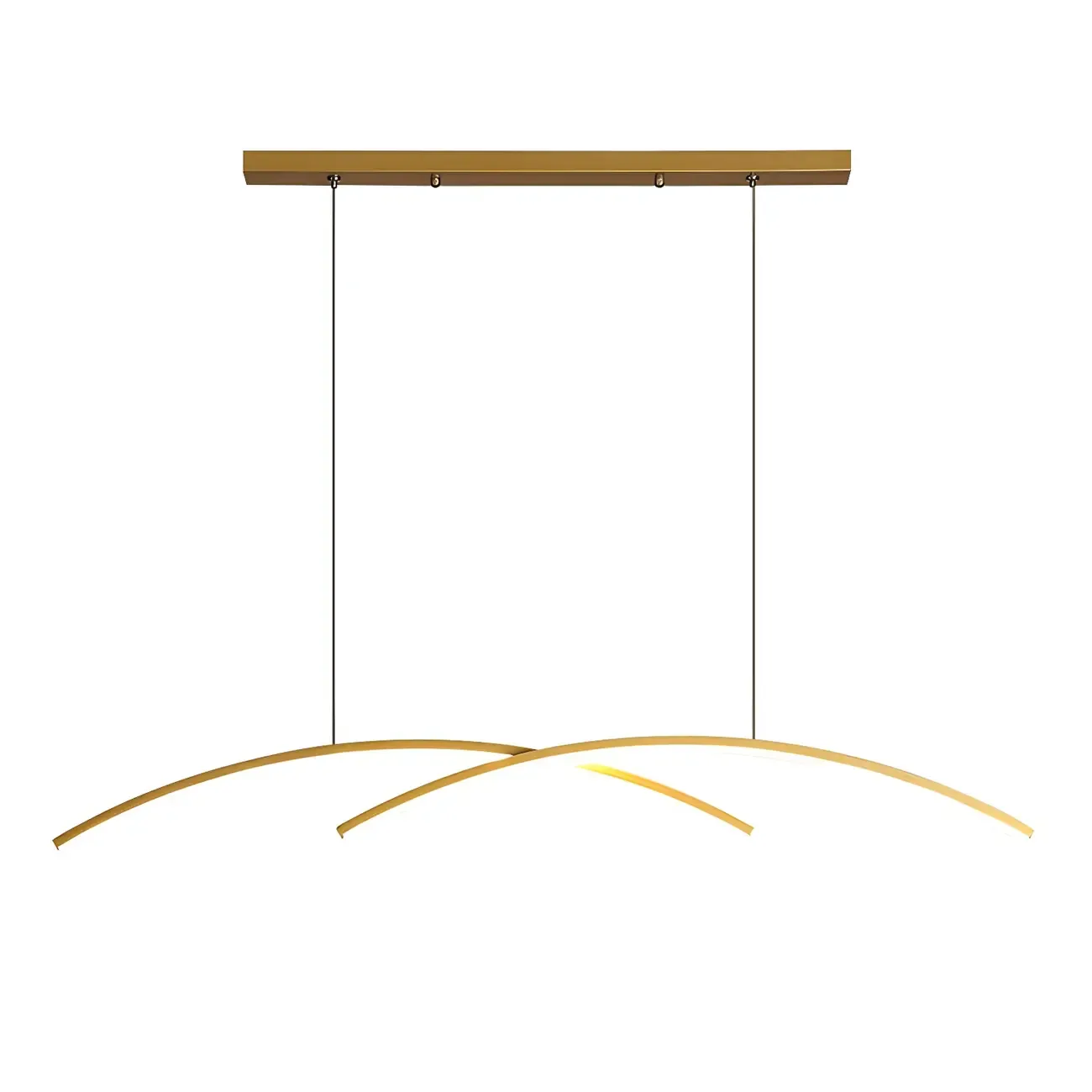 Simple Modern Black/Gold Linear Island Pendant Light Image - 10