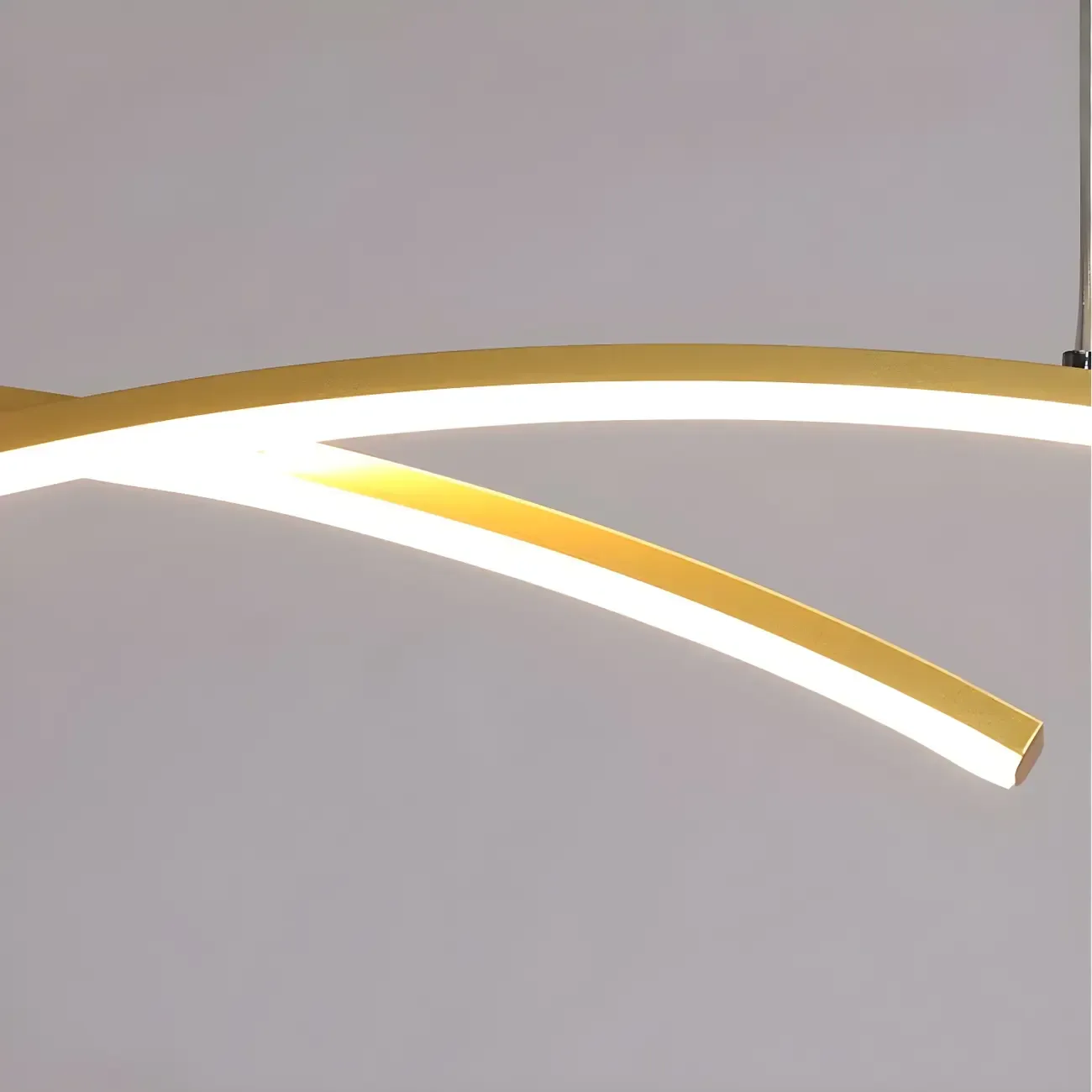 Simple Modern Black/Gold Linear Island Pendant Light Image - 12
