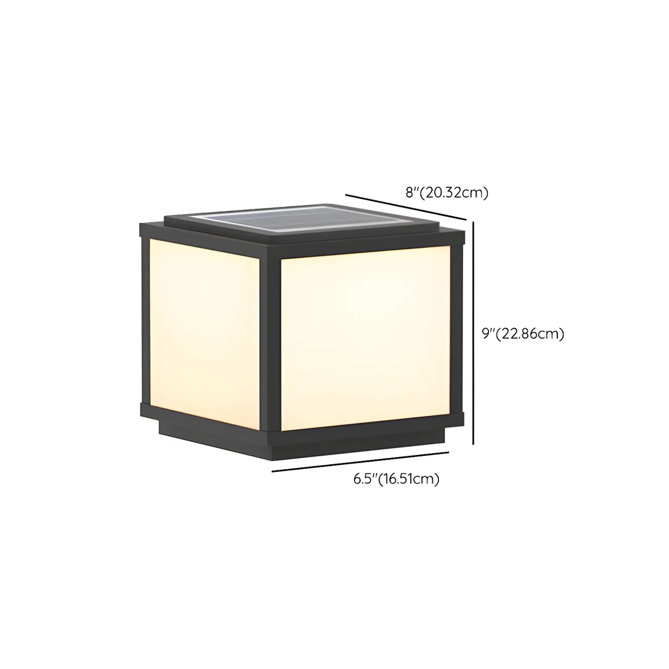 Cube Metal Black Solar Post Cap Light Image - 18 | homeyfad