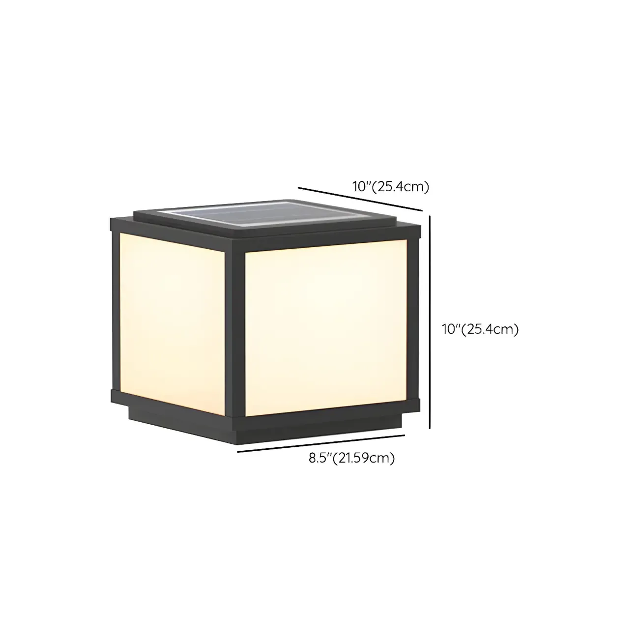 Cube Metal Black Solar Post Cap Light Image - 19