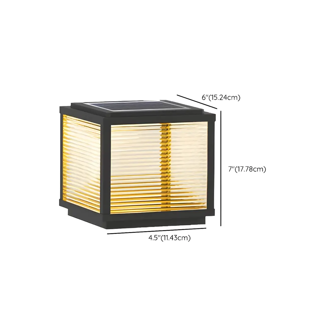 Cube Metal Black Solar Post Cap Light Image - 22