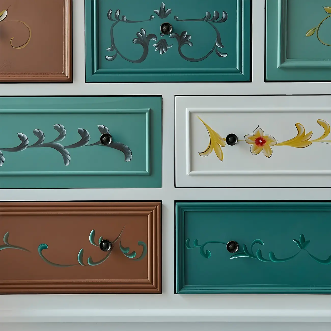 Vintage Wooden Horizontal Double Dresser & Chest with Drawers Image - 7 | homeyfad