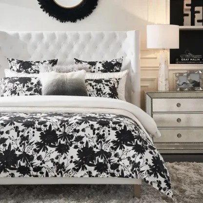 Modern Marble Alabaster Table Lamp with Linen Shade Image - 3