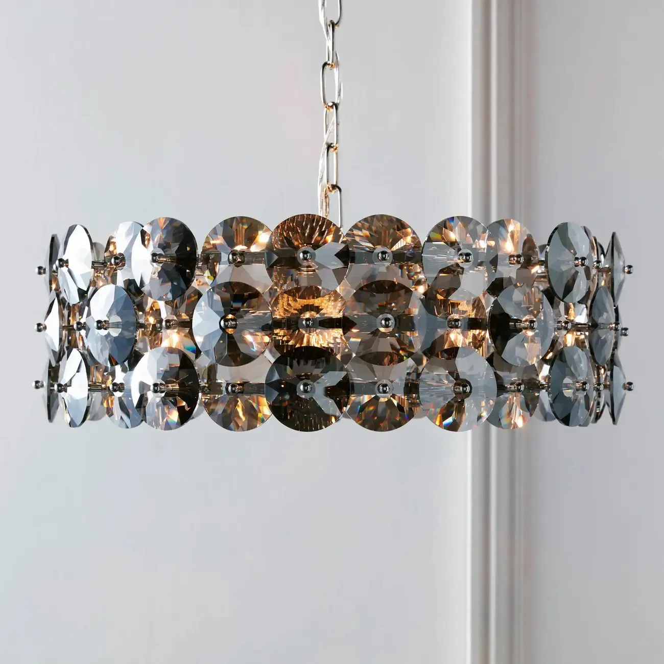 Crystal Drum Chandelier for Modern Elegance Image - 1