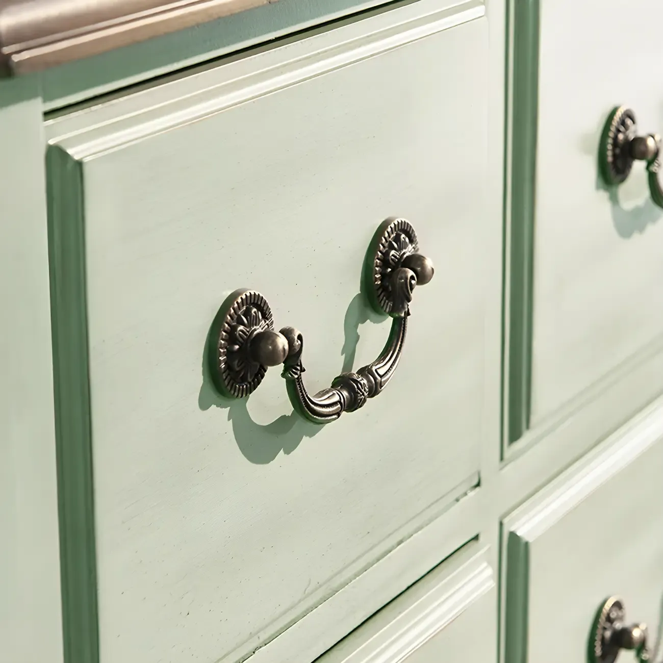 Durable Green Wooden Dressers & Chest with Soft Closing Drawer Image - 6