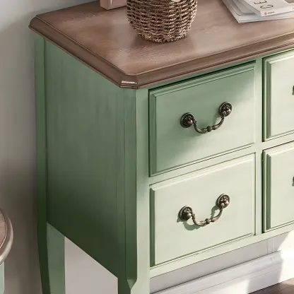 Durable Green Wooden Dressers & Chest with Soft Closing Drawer Image - 7