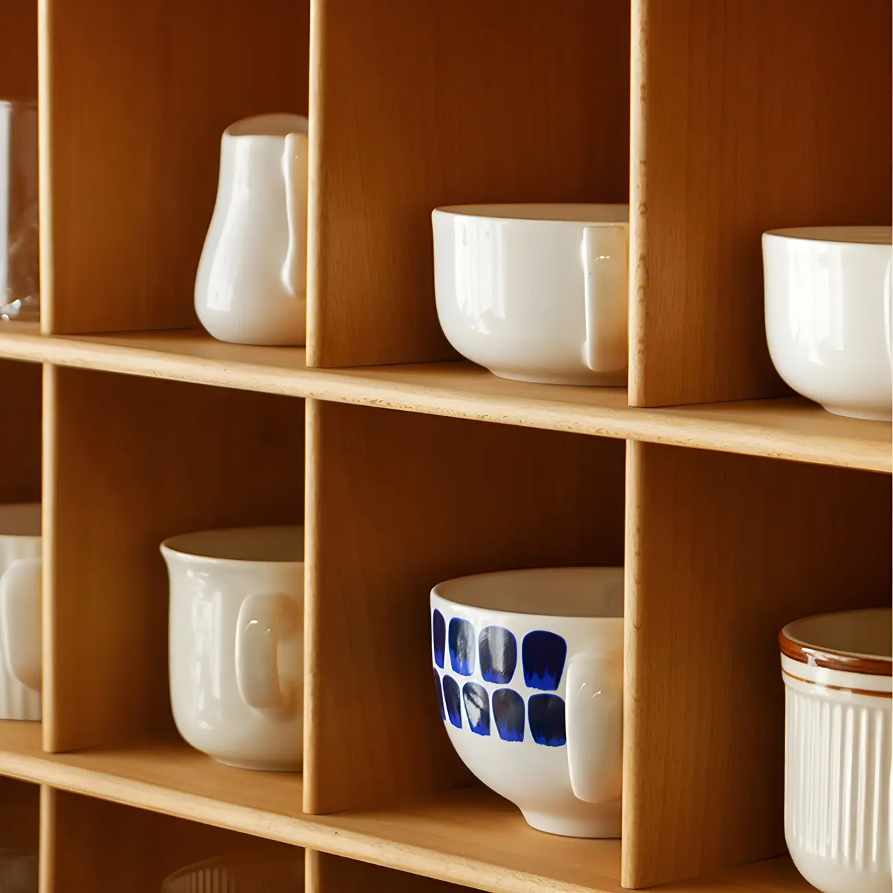 Durable Wooden Wall-Mounted Display Cabinet for Kitchen Image - 7 | homeyfad