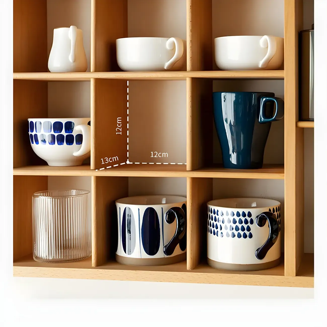Durable Wooden Wall-Mounted Display Cabinet for Kitchen Image - 8