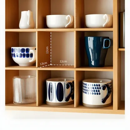 Durable Wooden Wall-Mounted Display Cabinet for Kitchen Image - 8