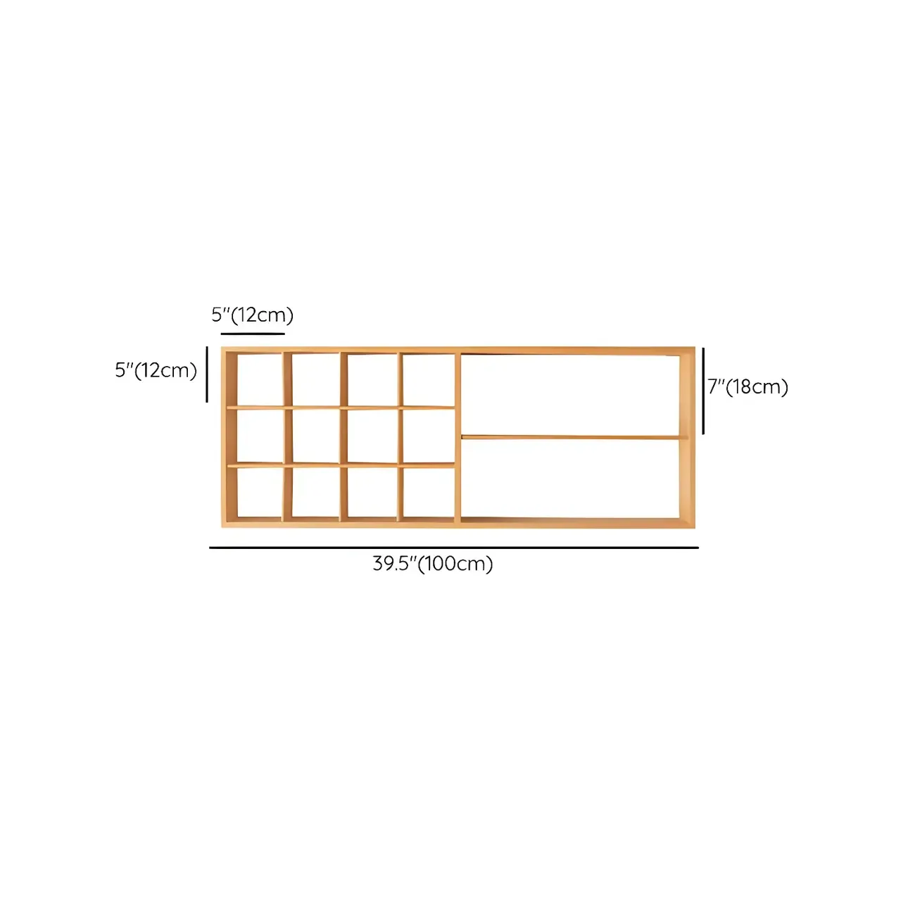 Durable Wooden Wall-Mounted Display Cabinet for Kitchen #size