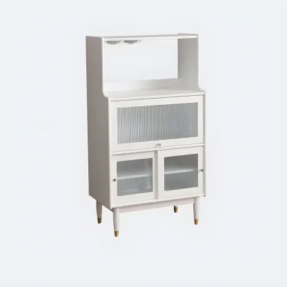 Modern Black Freestanding Wine Rack Large Storage for Living Bar Image - 5