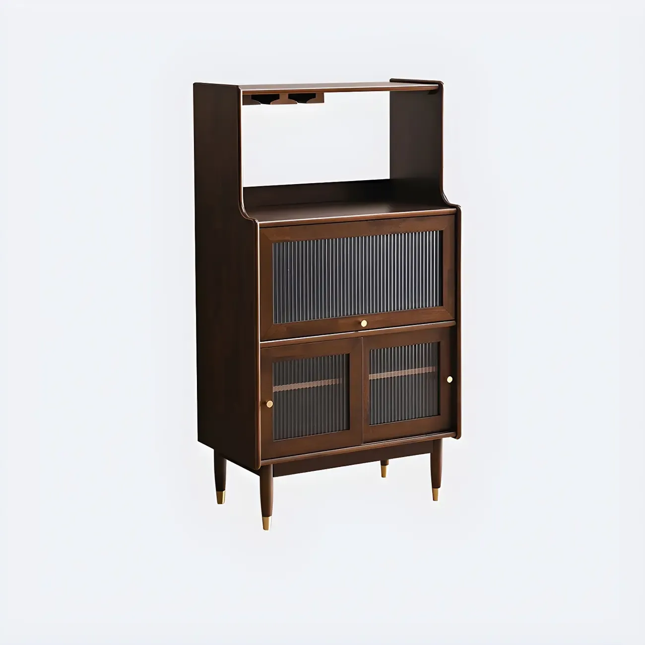 Modern Black Freestanding Wine Rack Large Storage for Living Bar Image - 7