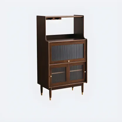 Modern Black Freestanding Wine Rack Large Storage for Living Bar Image - 7