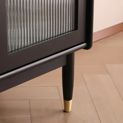 Modern Black Freestanding Wine Rack Large Storage for Living Bar Image - 14