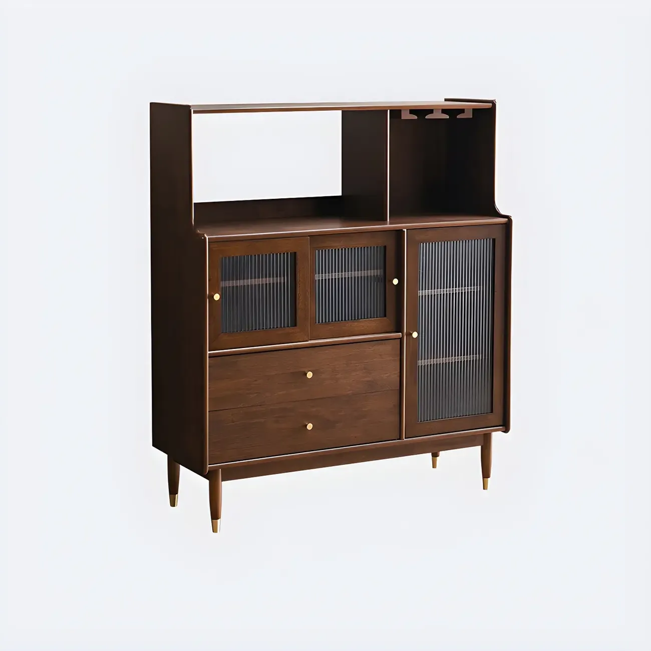 Modern Black Freestanding Wine Rack Large Storage for Living Bar Image - 15