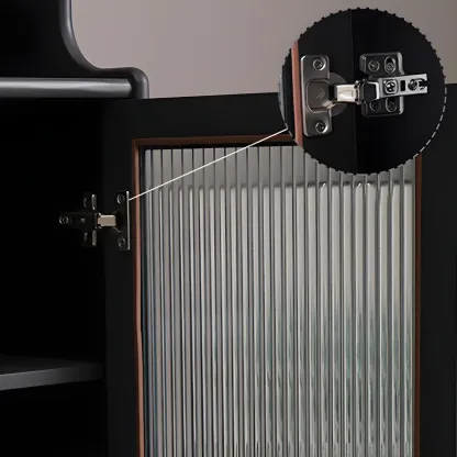 Modern Black Freestanding Wine Rack Large Storage for Living Bar Image - 16