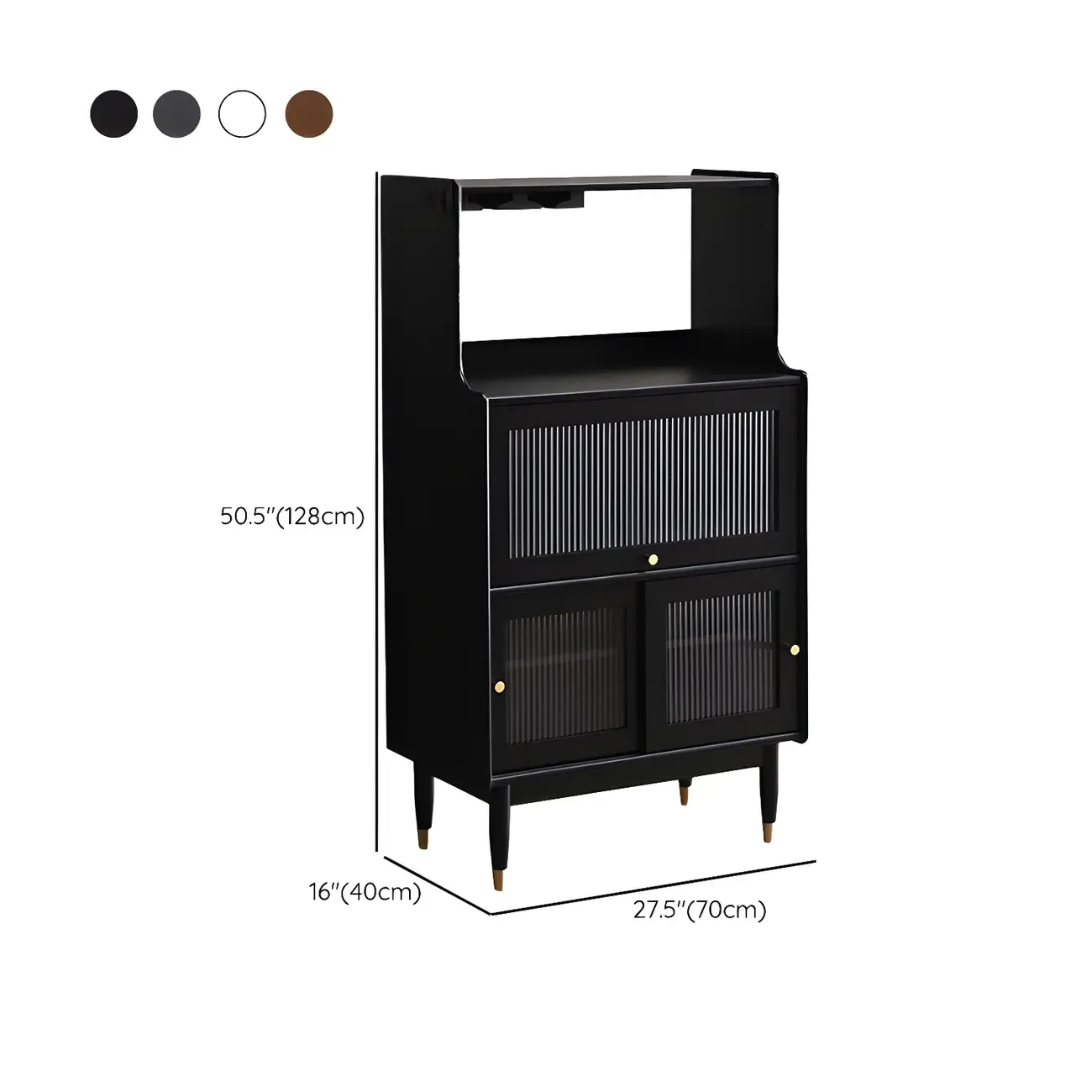 Modern Black Freestanding Wine Rack Large Storage for Living Bar #size