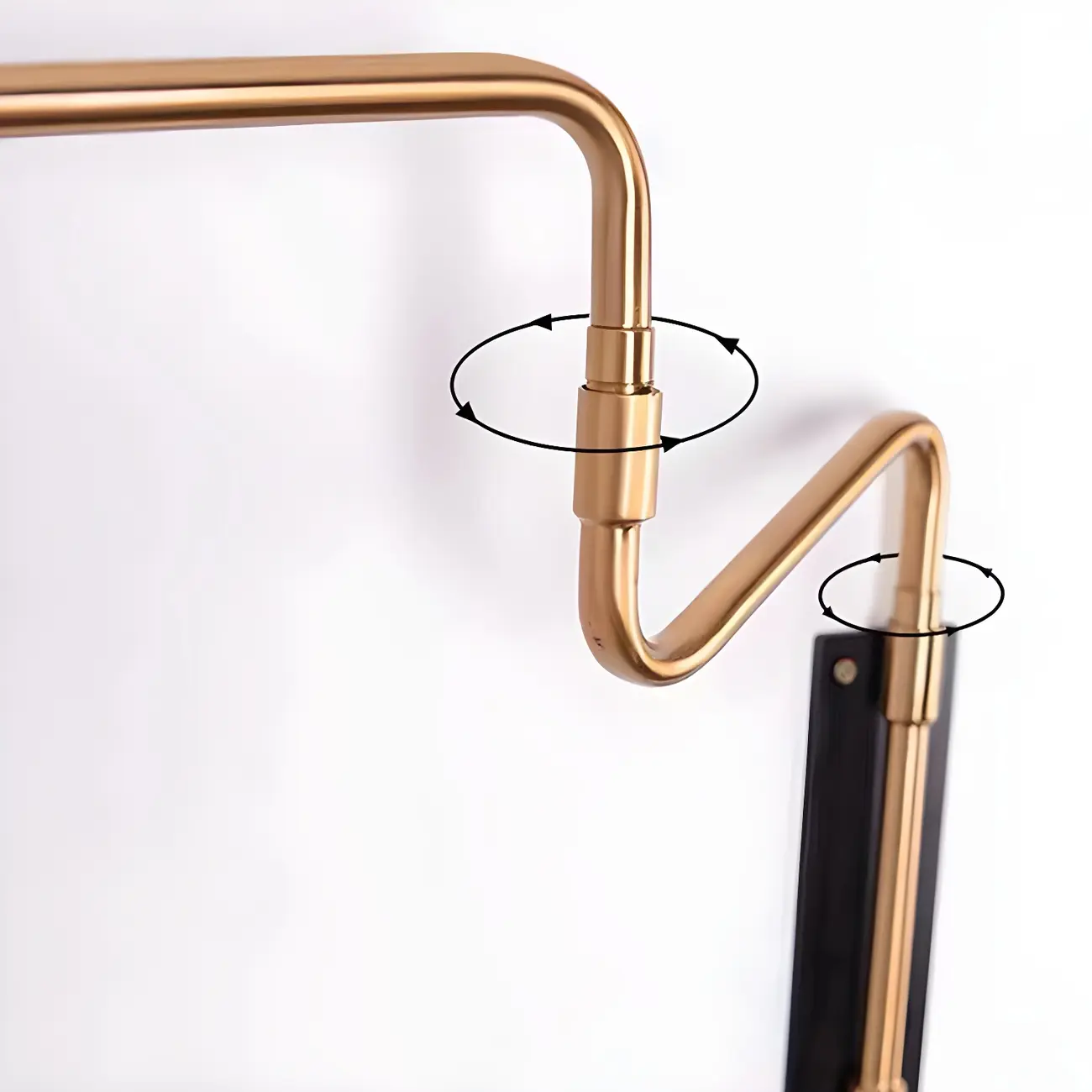 Modern Black Shade Brass Swing Arm Wall Light Image - 7 | homeyfad