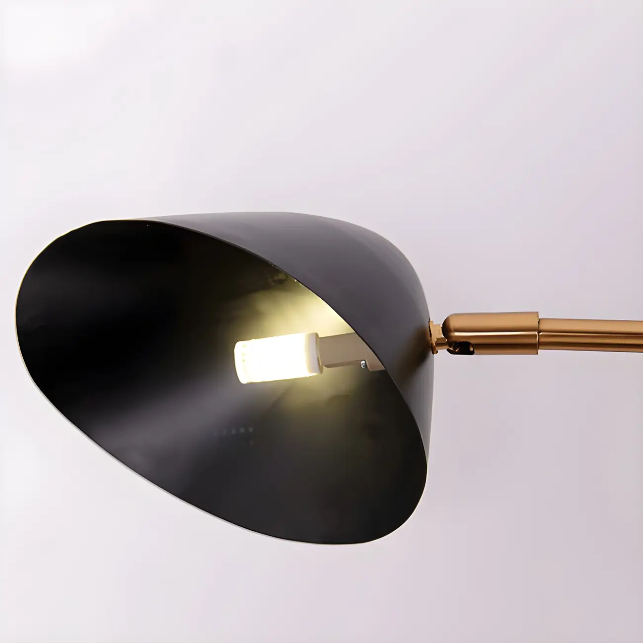 Modern Black Shade Brass Swing Arm Wall Light Image - 8 | homeyfad